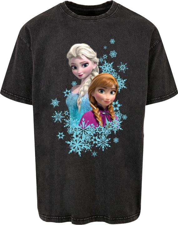Actual product image Absolute Cult Frozen - Elsa And Anna Sisters Acid Washed Oversize Tee - 116887 (L)