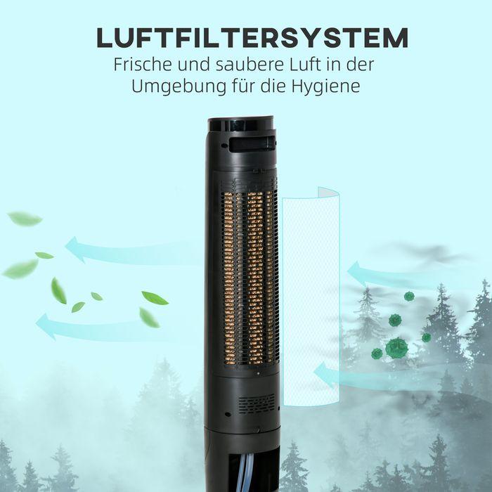 Produktbild Swisshandel24 Luftkühler Turmventilator mit Wasserkühlung Fernbedienung, 12h Timer, 4 Modi (58.20 dB)