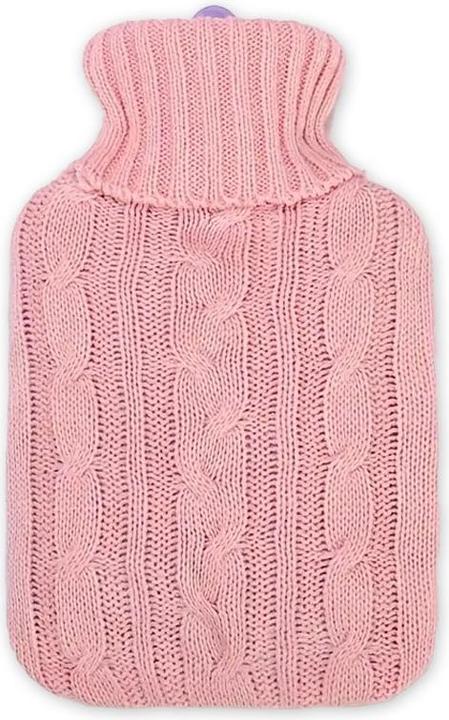 ASMI Wärmeflasche, Bettflasche mit Strickbezug, 1 Liter (1 l)