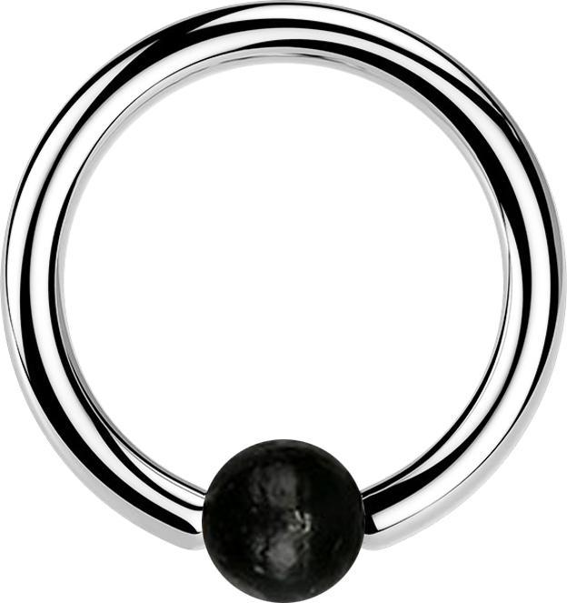 Immagine prodotto Star Piercing Anello di chiusura a sfera in argento con sfera in legno Areng (Organico, Legno Areng in acciaio chirurgico 316L)