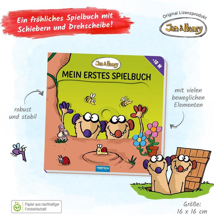 Produktbild Jan und Henry Mein erstes Spielbuch Pappenbuch mit Schiebern (Deutsch)