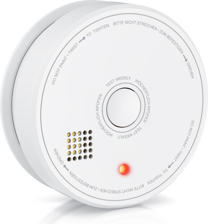 Actual product image Brandson Smoke detector, replaceable 9V block battery, Smoke Detector, LED, TÜV tested & EN14604 certified
