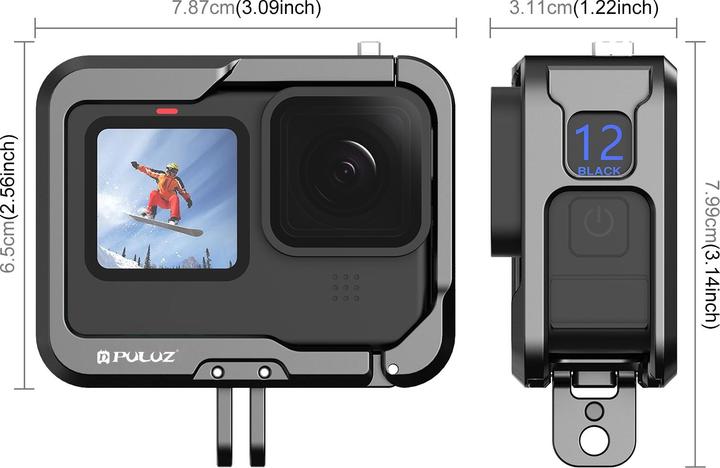 Image du produit Puluz Support GoPro en aluminium (Hero 10, Héros 9, Hero 11, GoPro Hero 13, Hero 12)