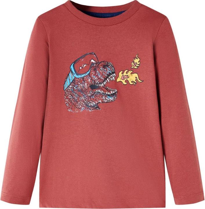 Immagine prodotto VidaXL Camicia da bambino a maniche lunghe rosso scuro 128,Materiale: 100 (128)