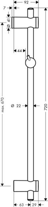 Produktbild hansgrohe Unica Duschstange Reno 72 cm