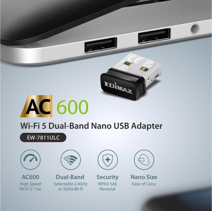 Produktbild edimax WL-USB EW-7811ULC Wi-Fi 5 Nano USB Adapter (USB)