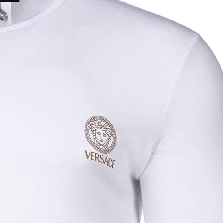 Produktbild Versace T-Shirt Long Sleeves Round Neck Jersey Topeka Bi-Stretch Cotton Organic New Logo (XL)