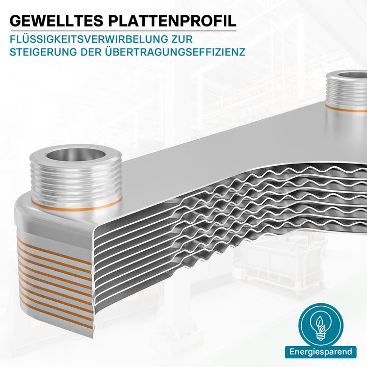 Produktbild Wiltec Edelstahl Wärmetauscher 50 Platten 285 kW Plattenwärmetauscher Wärmeüberträger