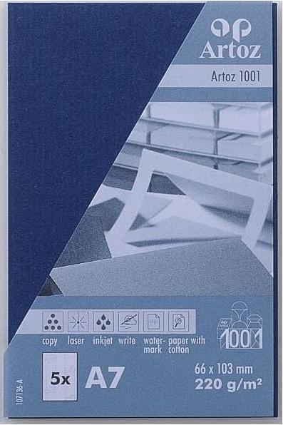 Produktbild Artoz Visitenkarten 1001 A7 107136144 220g, classic blau 5 Blatt (220 g/m², 5 x, A7)