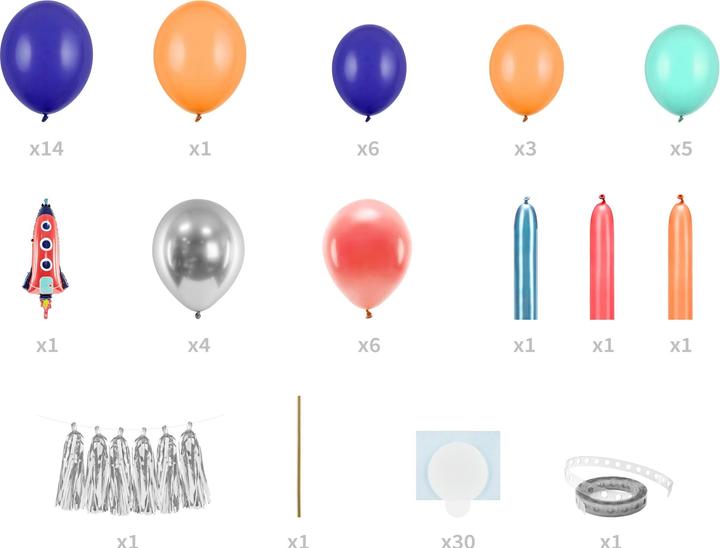 Produktbild Partydeco Luftballon Rakete Mehrfarbig, 154 x 130 cm, 15-teilig (1 x)