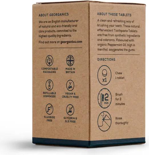 Actual product image Georganics Toothpaste tablets in a jar