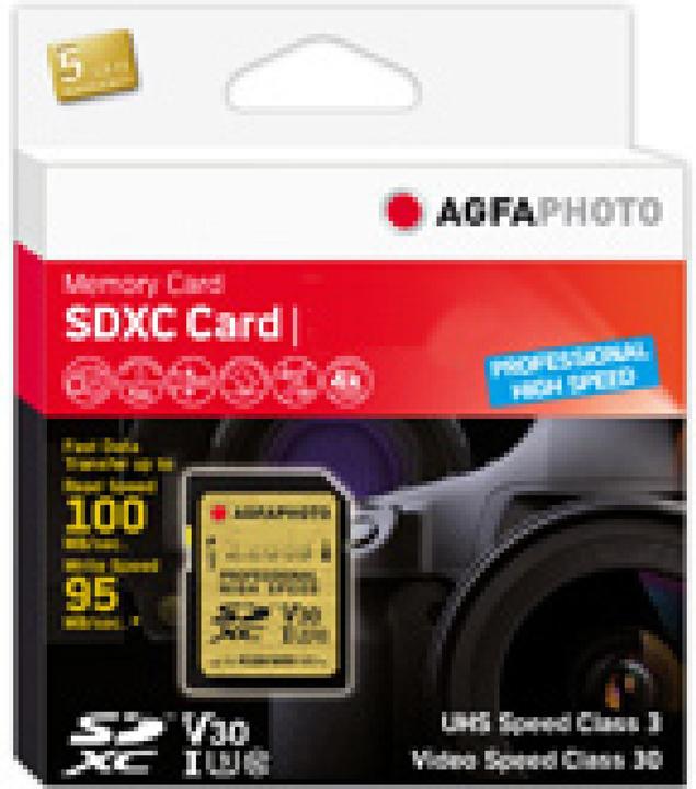 Actual product image AGFAPHOTO SDXC UHS I U3 V30 64GB Professional High Speed (64 GB, SDXC, U3, UHS-I)