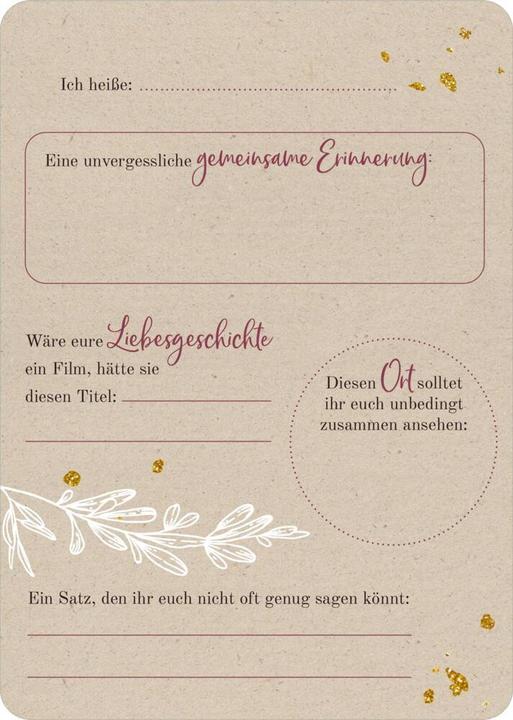 Produktbild 50 Gästebuchkarten zur Hochzeit (50 Stk.)