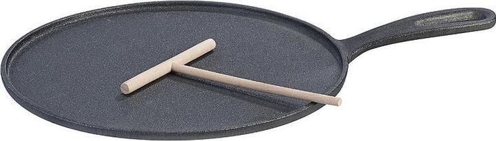 Produktbild Rosenstein & Söhne 2er-Set Gusseiserne Crêpe-Pfanne (28 cm, Pfannenset + Topfset, Gusseisen)
