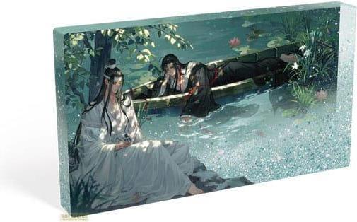 Produktbild Sakami Grandmaster of Demonic Cultivation Acryl Block mit Glitzer Wei Wuxian & Lan Wangji Lotus Pond 17 x 1