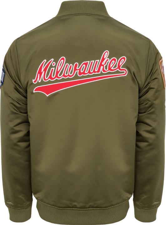 Produktbild Mitchell & Ness M&N Satin Bomber Jacke - PATCHES Milwaukee Bucks - XL (XL)