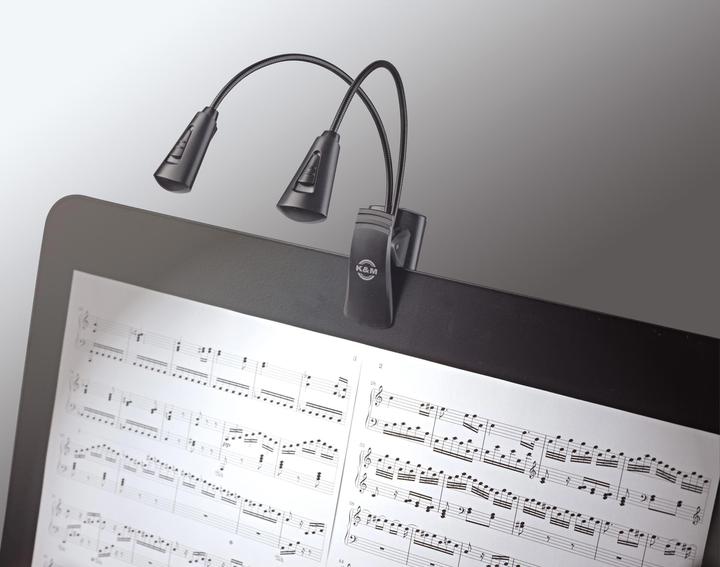 Actual product image K&M Double 2 LED FlexLight music stand light (Instrument lighting)