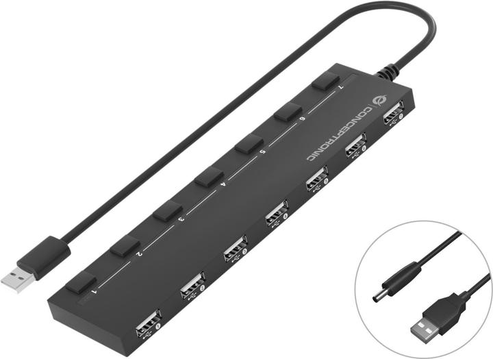 Conceptronic USB Hub (USB-A, 7 Ports)