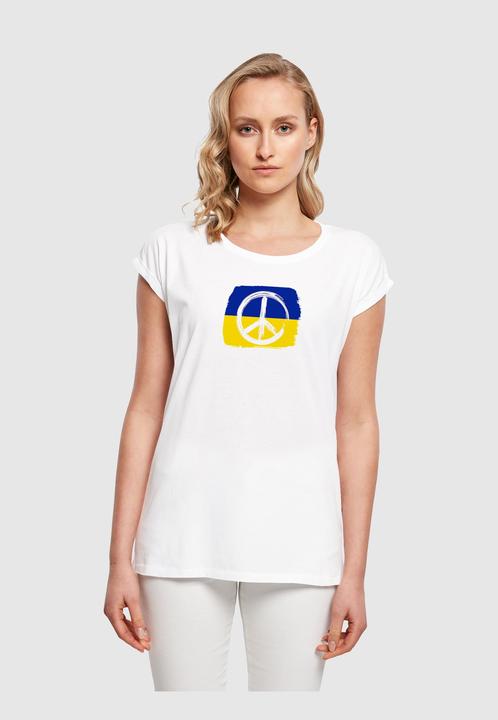 Produktbild Merchcode Ladies Peace - Flag Peace Extended Shoulder T-Shirt - 161391 (XS)