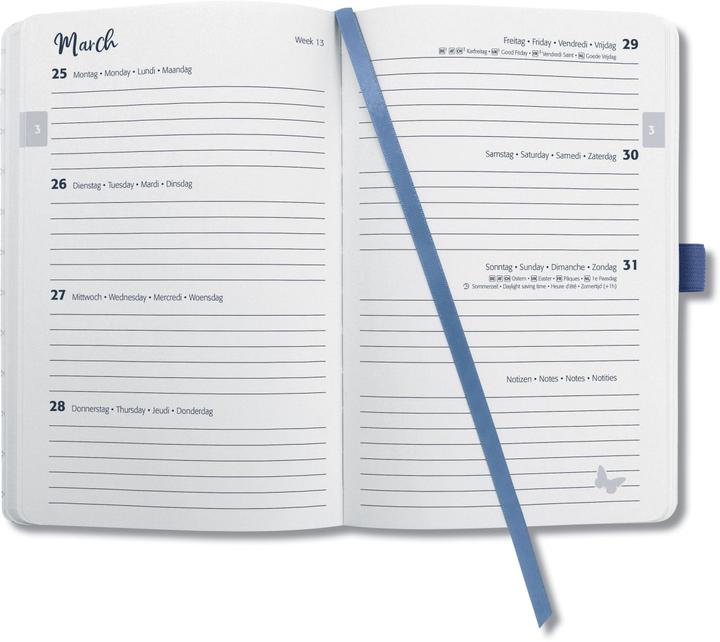 Valeurs nutritives et ingrédients Jolie Agenda de poche (A6, Allemand, Français, Italien, Anglais)