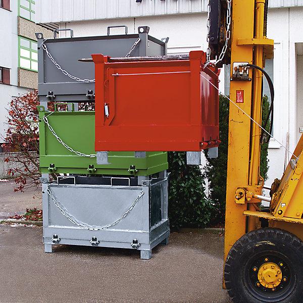 Produktbild eurokraft pro Klappbodenbehälter EUROKRAFT, Volumen 1,5 m³, mausgrau RAL 7005