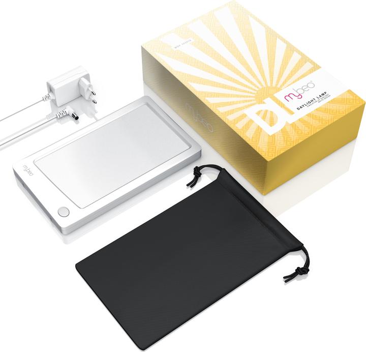 Mybeo Table daylight lamp, metal stand, 3x brightness levels, flicker and UV-free, A++, 7W