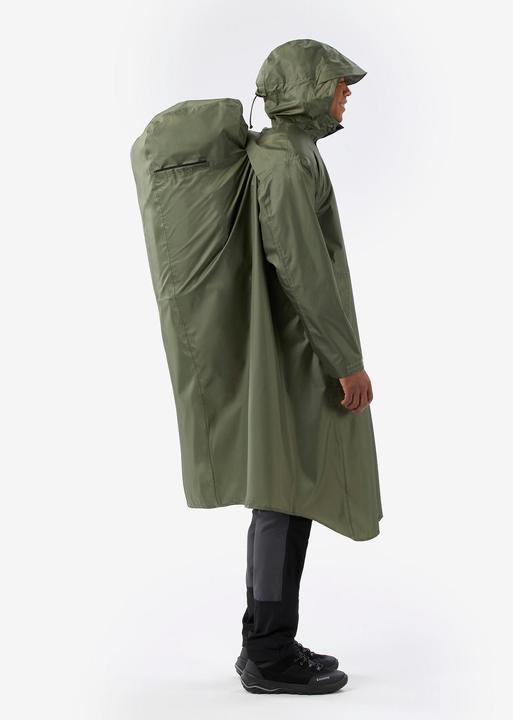 Produktbild Forclaz Poncho Regencape anpassbar max. 75 l Wandern - MT900 2.0 khaki (S, M)