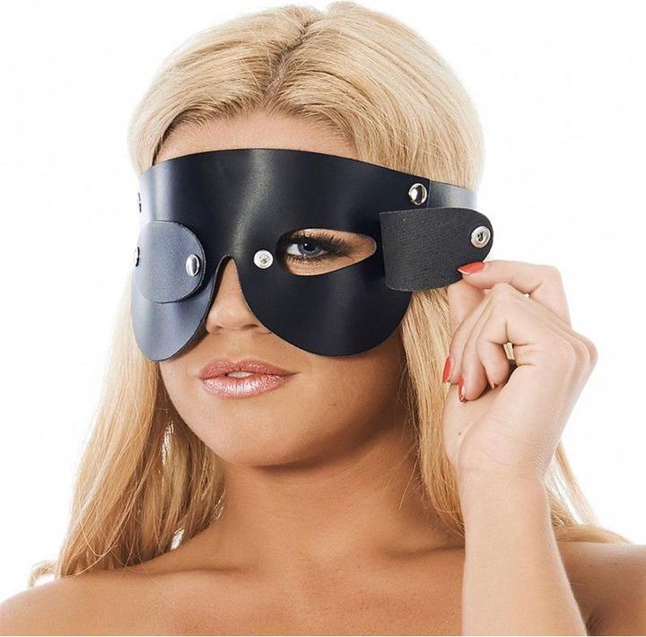 Rimba Erotic Fashion RA7606 Black Leather Adjustable Eye Mask