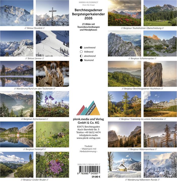 Produktbild Berchtesgadener Bergsteigerkalender 2026 (Harter Einband, Deutsch)