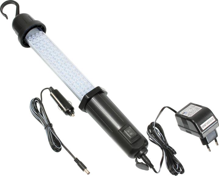 Netzladeadapter, KFZ-Ladekabel, Anleitung, Akku-LED-Stableuchte HH 60 (inkl. Akkus)