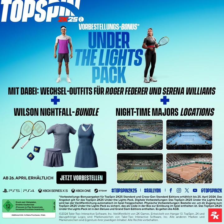 Image du produit 2K Games Top Spin 2K25 (PS5, DE)