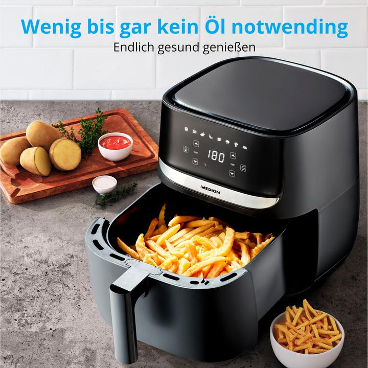 Produktbild Medion Heissluft-Fritteuse MD 10532, 1 kg, Schwarz