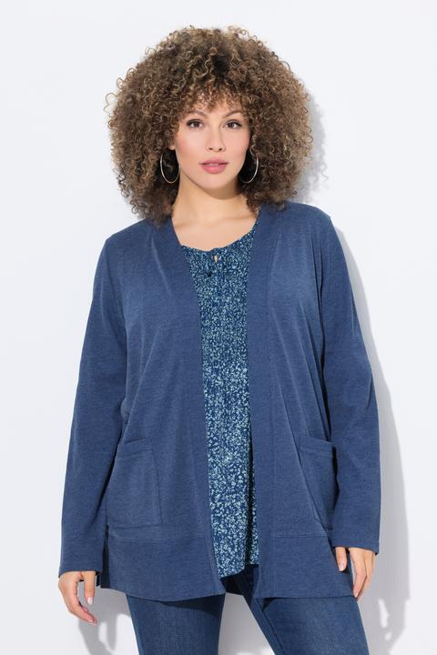 Produktbild Ulla Popken Sweatjacke, Waffelstruktur, offene Form, Langarm (46, 48)