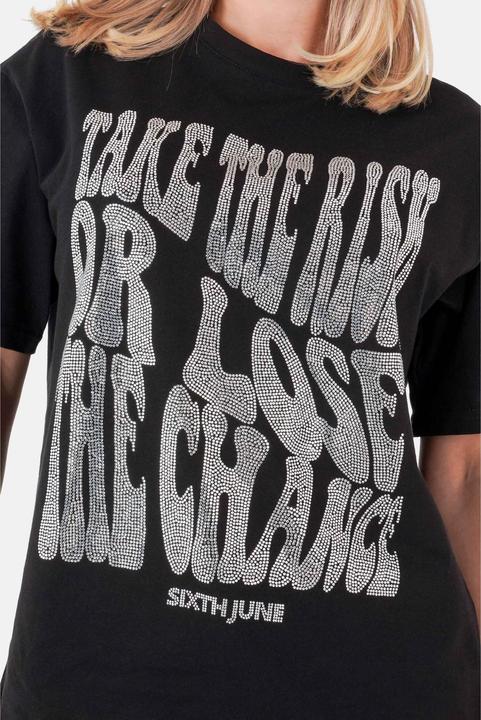 Image du produit Sixth June T-shirt texte strass femme (M)