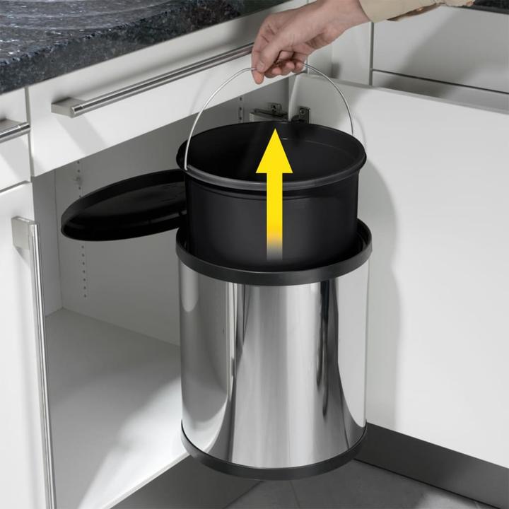 Produktbild Hailo Compact-Box M, Einbau-Mülleimer, 15 ltr, Edelstahl (15 l)