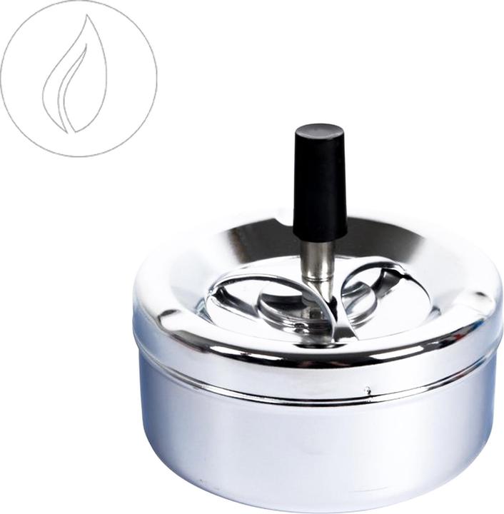 Moosmayr Chrome Shiny Swivel Ashtray 11 cm