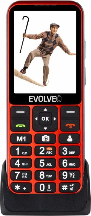Evolveo EasyPhone LT, téléphone mobile pour seniors s nabíjecím stojánkem (červená barva) (2.80", 2 Mpx, 4G)