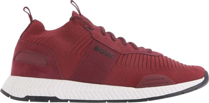 Actual product image BOSS Mens Titanium Suede Panel Running Trainers (39.5)