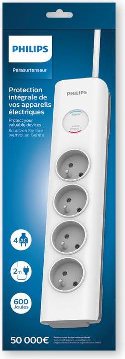 Produktbild Philips SPN7040WA/19 Steckdosenleiste - Überspannungsschutz - 4-Fach Steckdosen (4 x, 2 m)