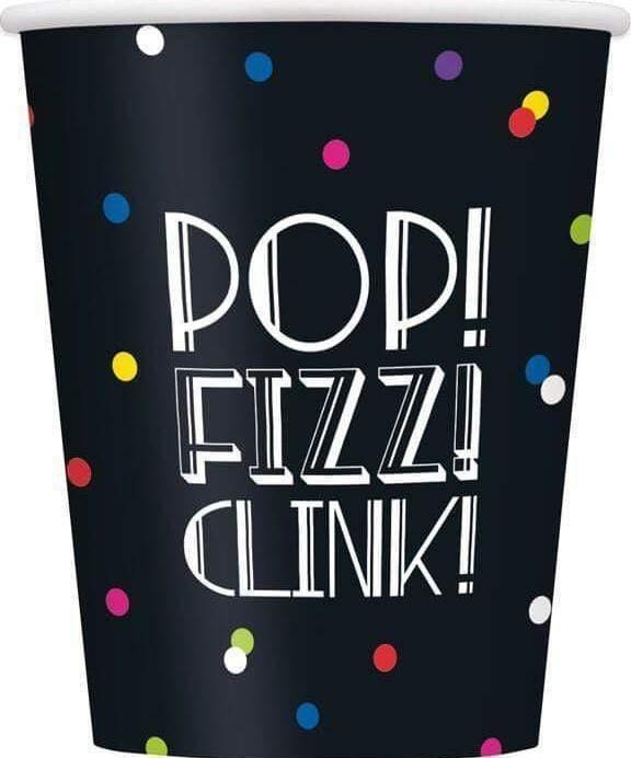 Produktbild Unique Party Neonpunkte WegwerfTasse Neujahr 8erPack Papier (8 x)