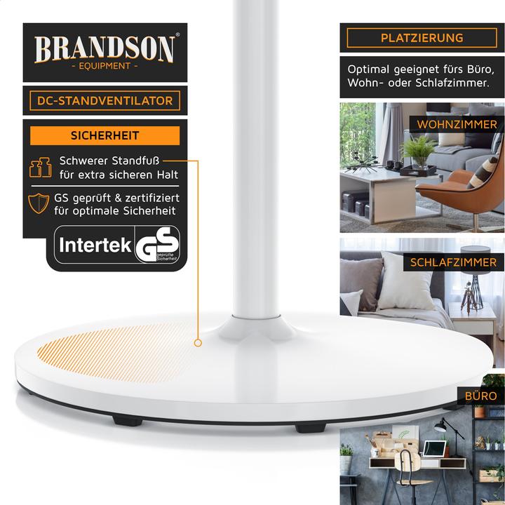 Produktbild Brandson Standventilator, DC Motor, Fernbedienung, energiesparend, Timer, leise, 80° Oszillation, 12 Stufen (56 dB)