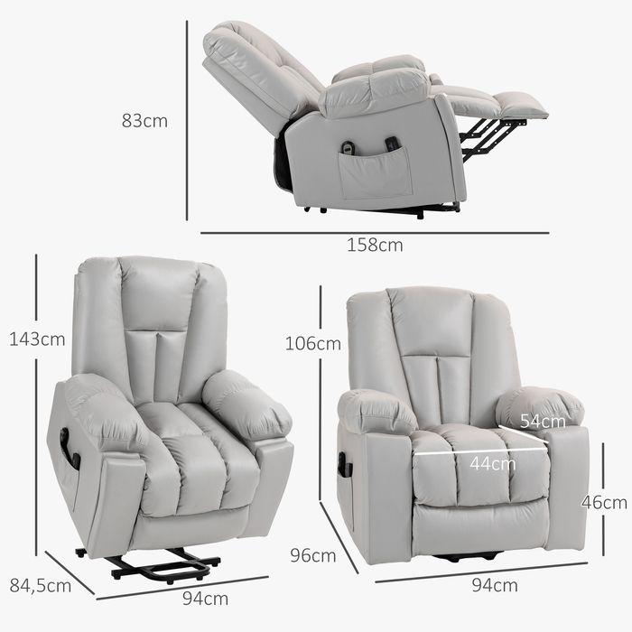 Actual product image Swisshandel24 Senior armchair with stand-up aid, electric, with 8 massage points, remote control, 94x96x106cm