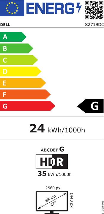 Energie-Label Dell S2719DC (2560 x 1440 Pixel, 27")