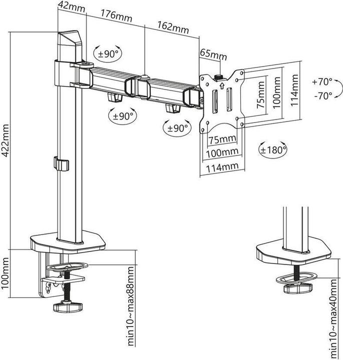 Produktbild Monitor Desk Mount, 1 screen up to 32ö, gray (Tisch, 32")