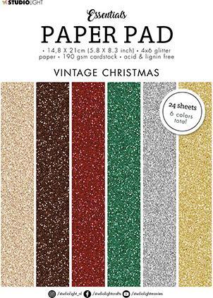 Image du produit art by marlene Bloc de papier "Vintage Christmas" 24 feuilles Essentials (190 g/m²)