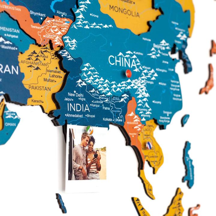Image du produit Enjoy The Wood Carte du monde en 3D (120 x 200 cm)