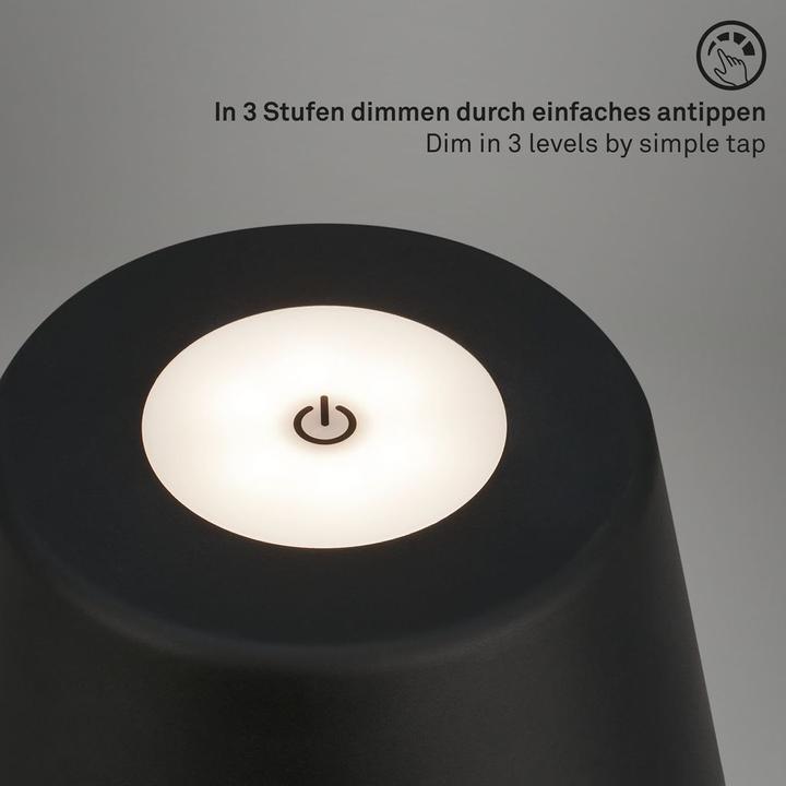 Actual product image Briloner Battery LED table lamp, black, 1xLED module/3.5W (400 lm)
