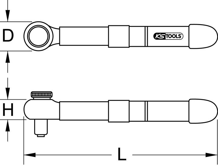 Produktbild KS Tools Mini Drehmomentschlüssel mit Schutzisolierung+Umschalt-Ratschenk, 1/2", 5-25 Nm (1/2", 5 Nm, 25 Nm)