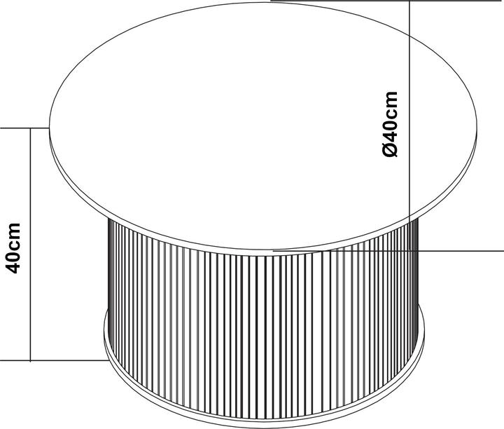 Produktbild En.Casa Beistelltisch Ledepid 40xØ40 cm mit überstehender Tischplatte Natur