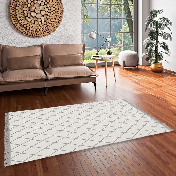 Actual product image Pergamon Teppich Beidseitig Ethno Kelim Rauten (140x200 cm)